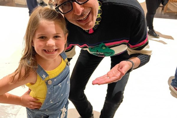 Compass Charter School scholar, Pyper Braun, working with Jeff Goldblum on a Jurassic Park episode.