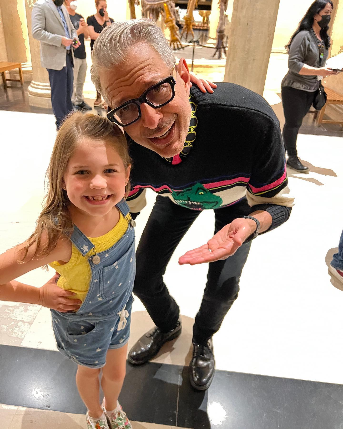 Compass Charter School scholar, Pyper Braun, working with Jeff Goldblum on a Jurassic Park episode.